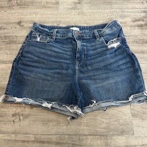 M Jeans By Maurices Size 16 Denim Jean Shorts Women‎ High Rise Cuffed Distressed